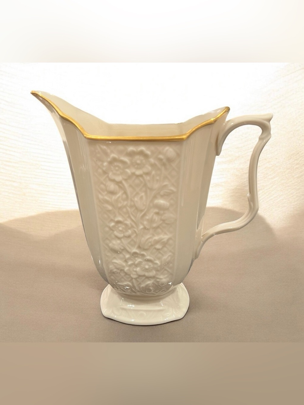 24k Gold Rimmed Lenox pitcher.